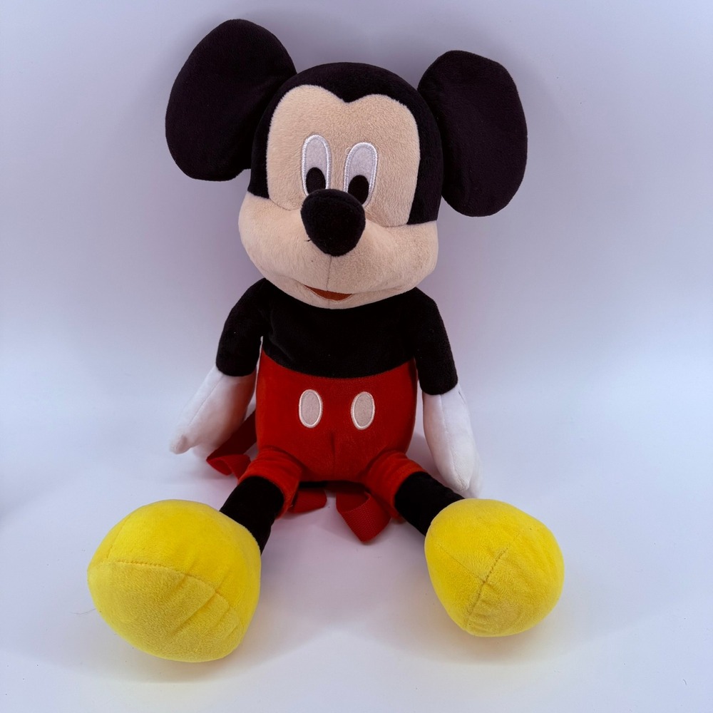 Disney Mickey Mouse Plush Backpack Red Black Yellow 19 Inch Grupo Ruz